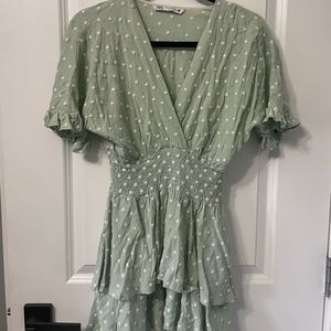 Zara Mini Polka Dot Sun Dress size XS